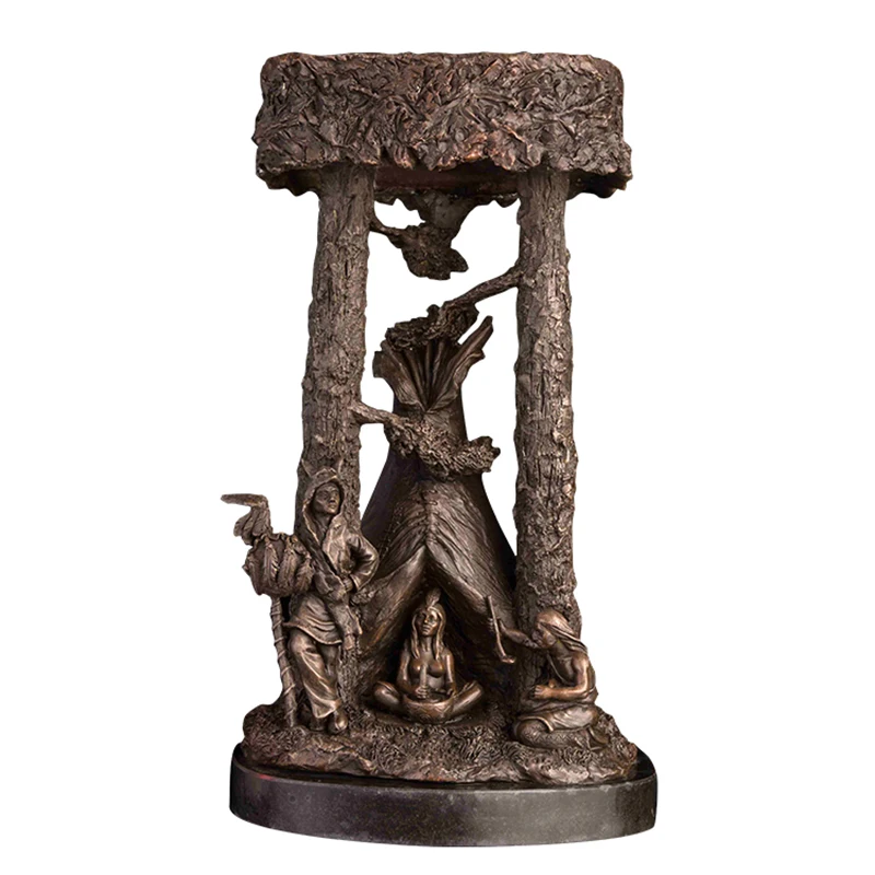 

PY-691 Home Decor accessories Famous Classical Bronze art statue Primitive African tribal life figurines For Collection Copper