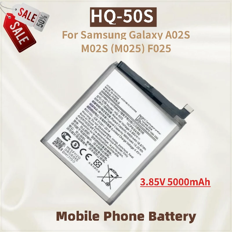 

High Capacity Phone Battery HQ-50S 3.85V 5000mAh For Samsung Galaxy A02S M02S (M025) F02S Brand New Replacement Battery