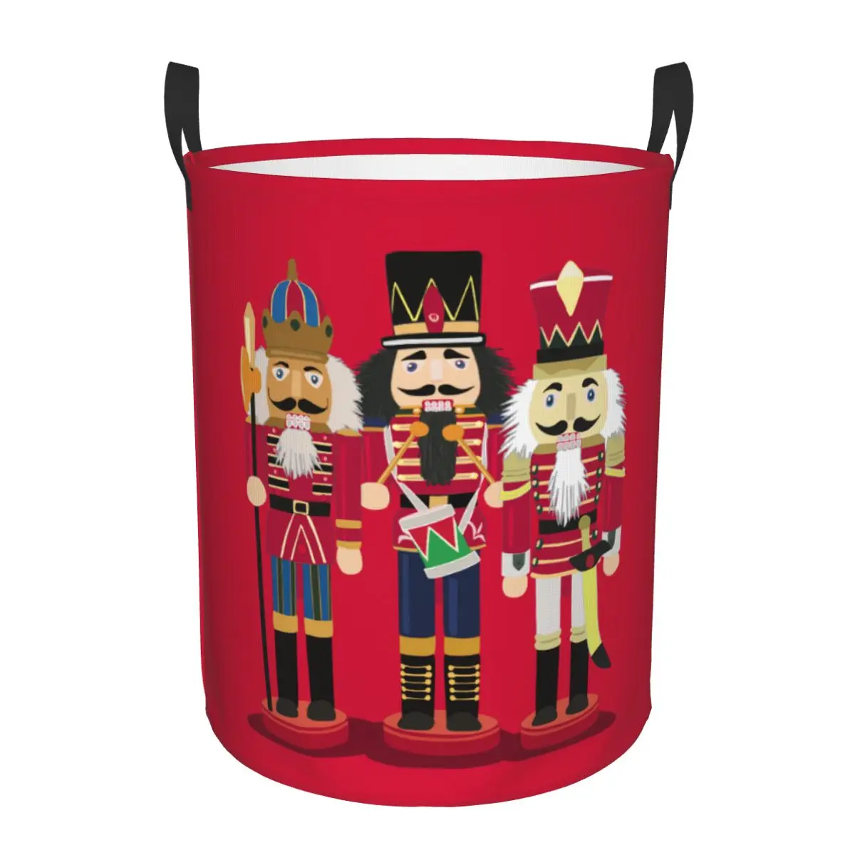 Custom Nutcracker Soldier Toy Christmas Gift Laundry Basket Collapsible Large Capacity Clothes Storage Bin Baby Hamper