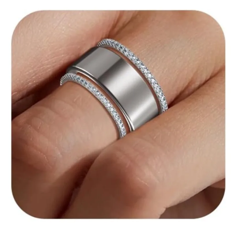 14K Gold Plated Stacking Ring,Quality Cubic Zirconia Simulated Diamond 3-piece set,detachable,fashionable jewelry gift for women