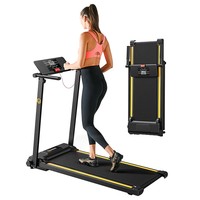 UREVO URTM006 Foldable Mini Treadmill, Max Speed 1-10km/h, Walking Area 105*40cm, Max Load 100kg, 12 Built-in HIIT Programs