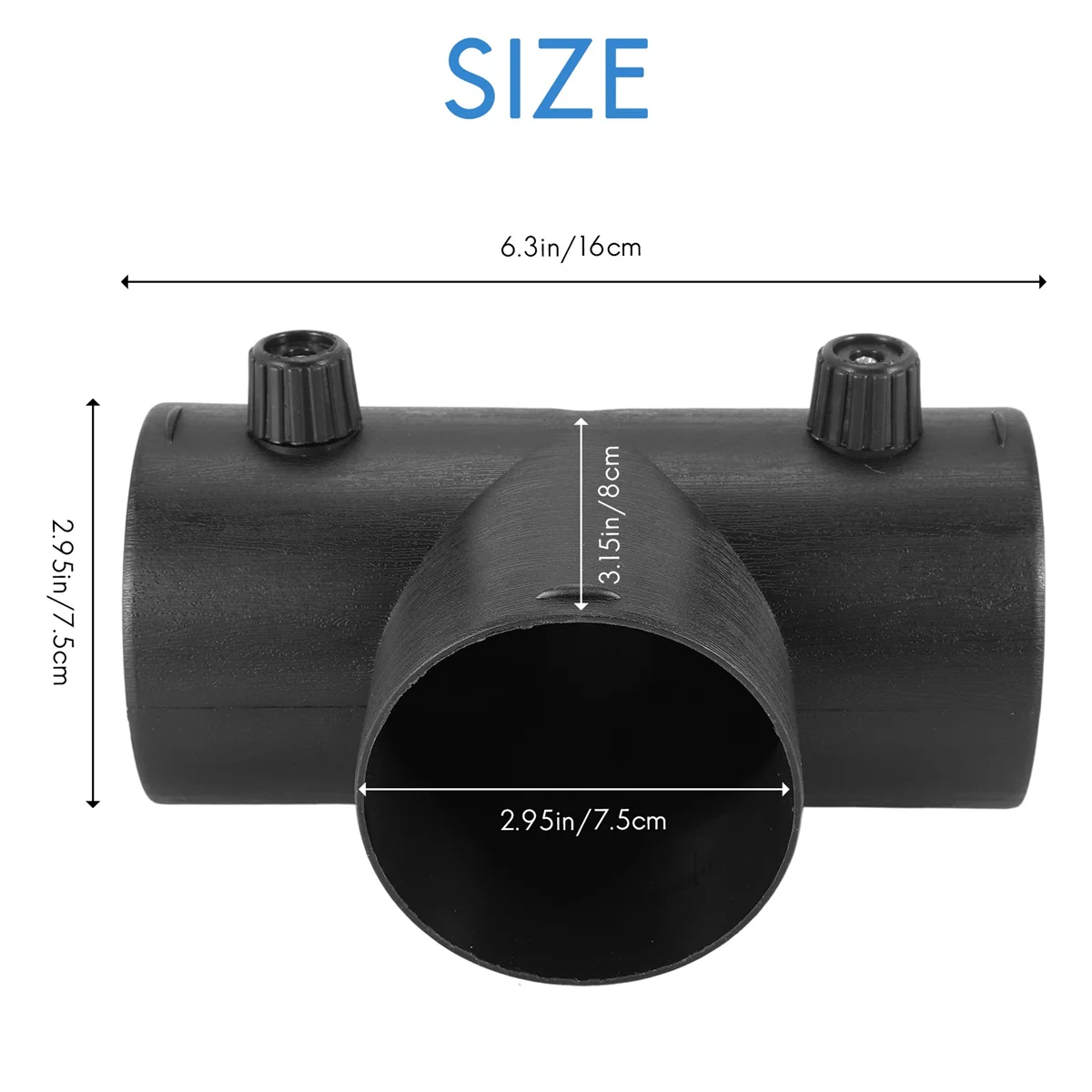 75Mm T-Vorm Standkachel Luchtopening Uitlaatconnector Met Dubbele Regelklep Voor Webasto Luchtverwarmer