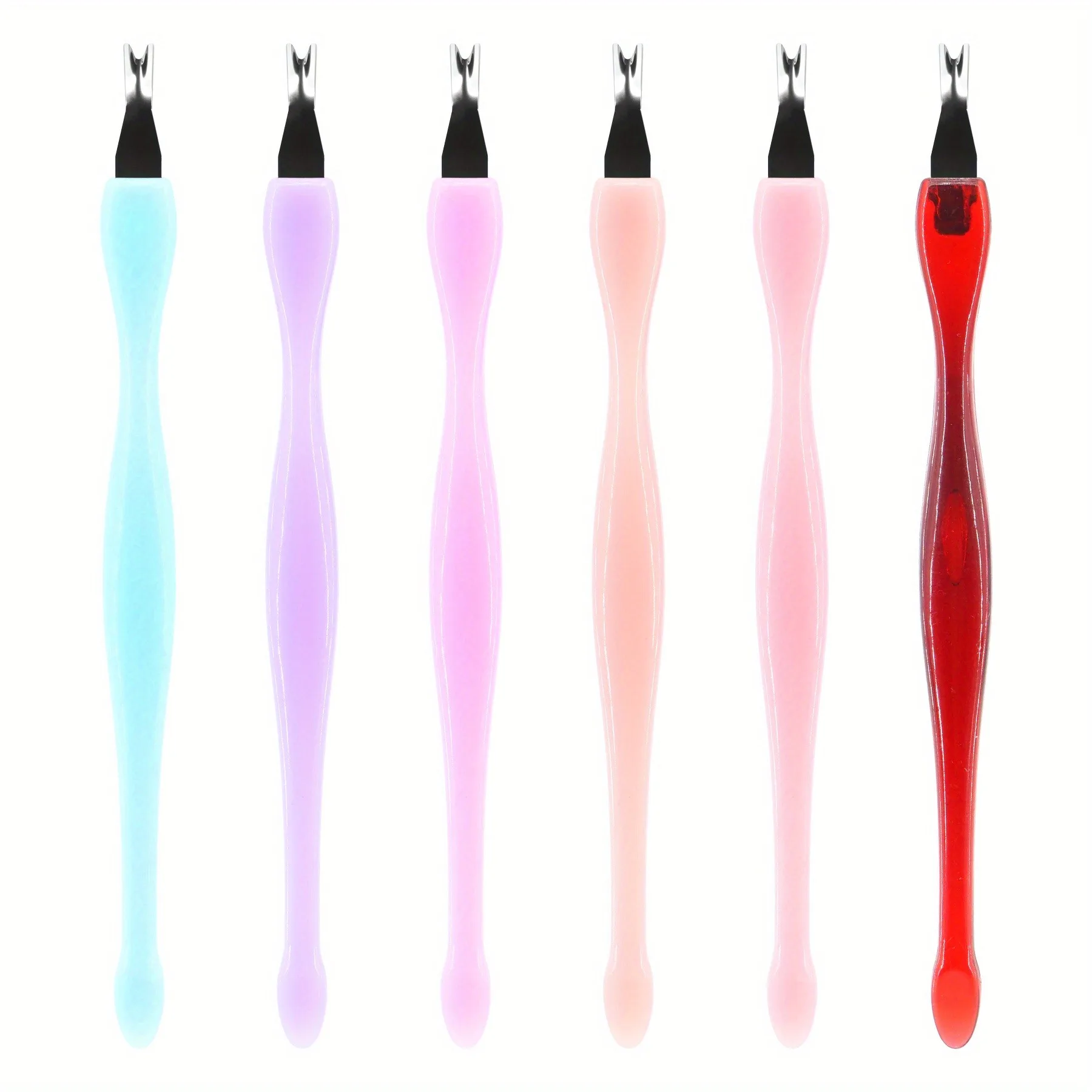 10PcsNail Cleaning Tools Dead Skin Fork Professional Material Sharp V-shaped Manicure Products Nails Push Stainless Steel