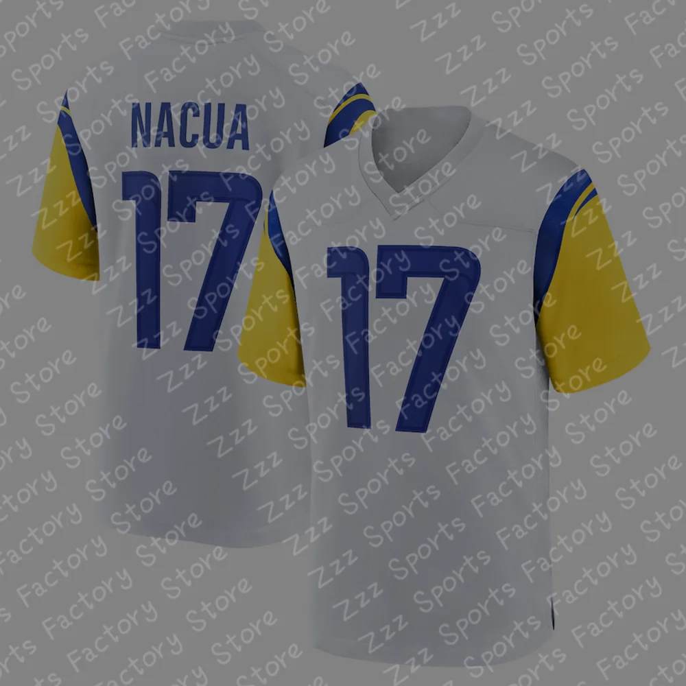 24-25 Adult Los Angeles American Football Jersey Rugby Jersey Sportswear Training Jersey T-shirt Eagles Rams 17 Number Nacua