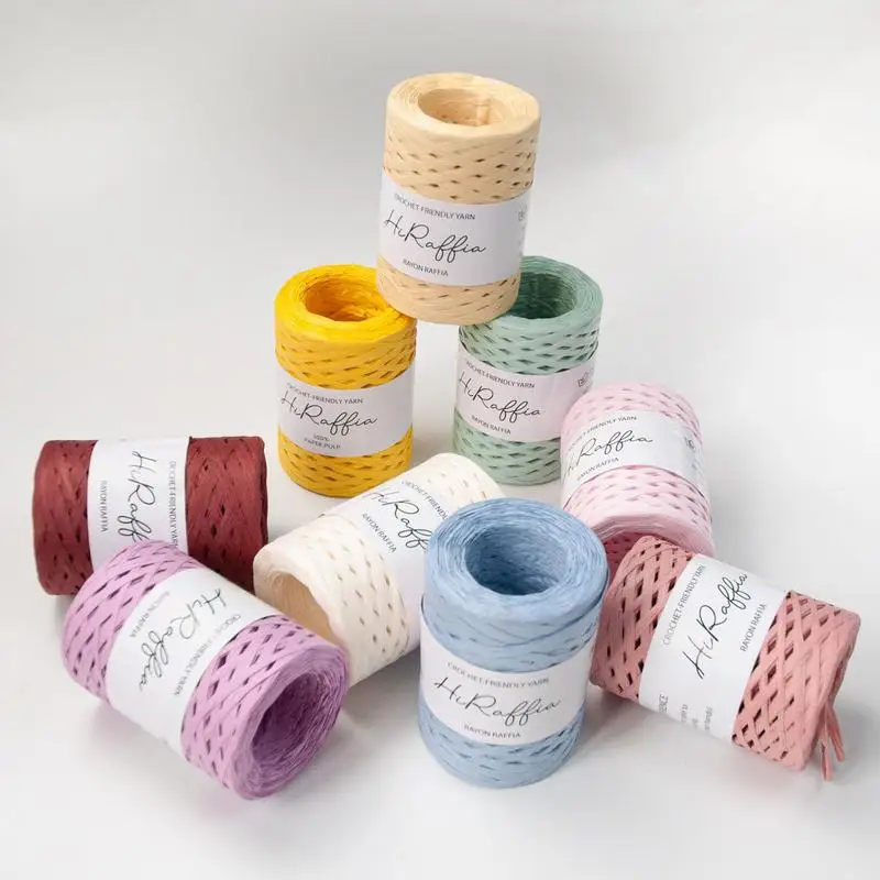 DIY Crafts Paper Raffia Ribbon Wedding Lace Rope Gift Box Wrapping Party Decoration For Packing Paper Twine Ribbon