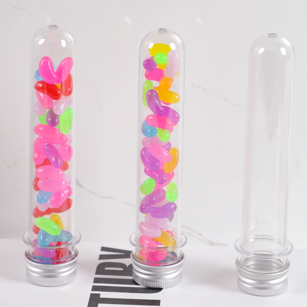 5Pcs 45ML Plastic Lab Test Tubes Transparent Candy Box Wedding Birthday Party Candy Packaging Box Baby Shower Party Decoration