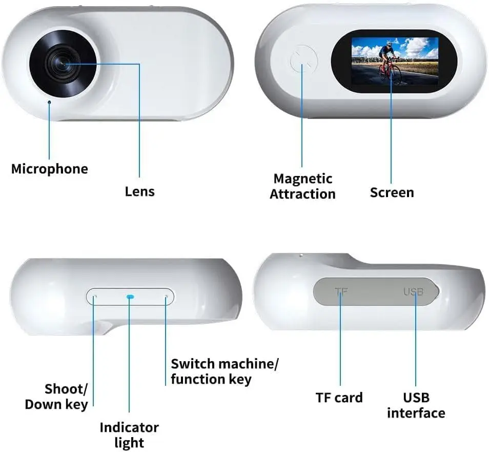 High Definition 1080P Dog Tracker Collar, No Need for WiFi Cat Collar, Sports/sports Camera with Video Recording