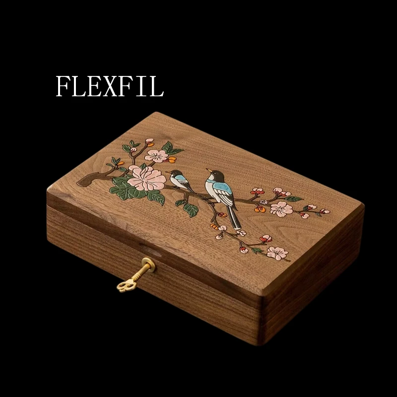FLEXFIL Leather jewelry storage box Vintage for women High quality Chinese Original Handmade Organize Accessories gift box