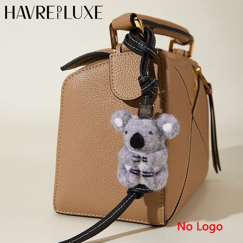 Sheepskin Felt Animal Pendants Handmade Rope Bag Charm Decorative Charm Koala Panda Pig Pendants Cute Car KeyChain Accessories