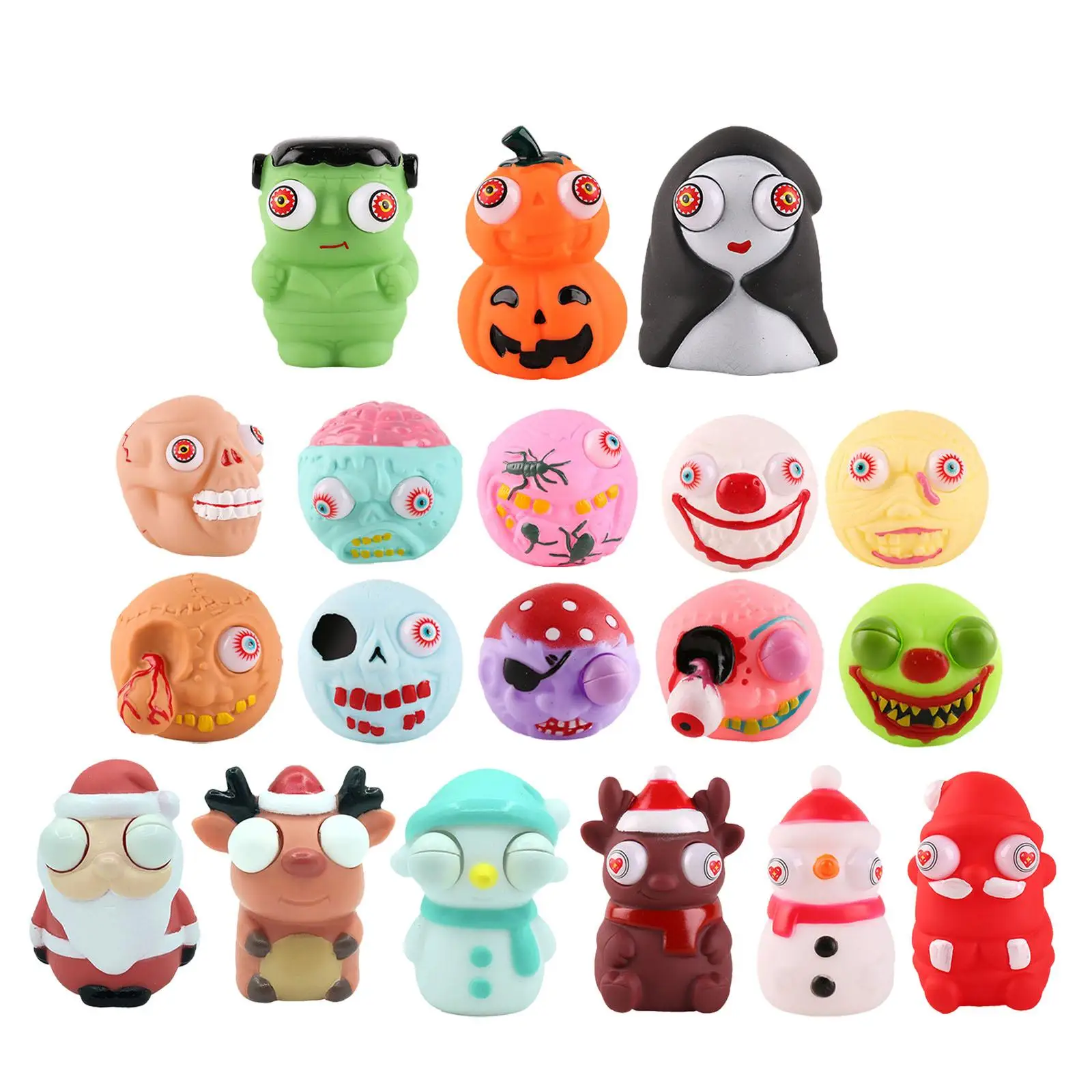 Halloween Decoration Desk Ornament Fidget Toy Burst Out Eyes Squeezy Toy Eye Popping Toy Sensory Toy for Birthday Children Kids