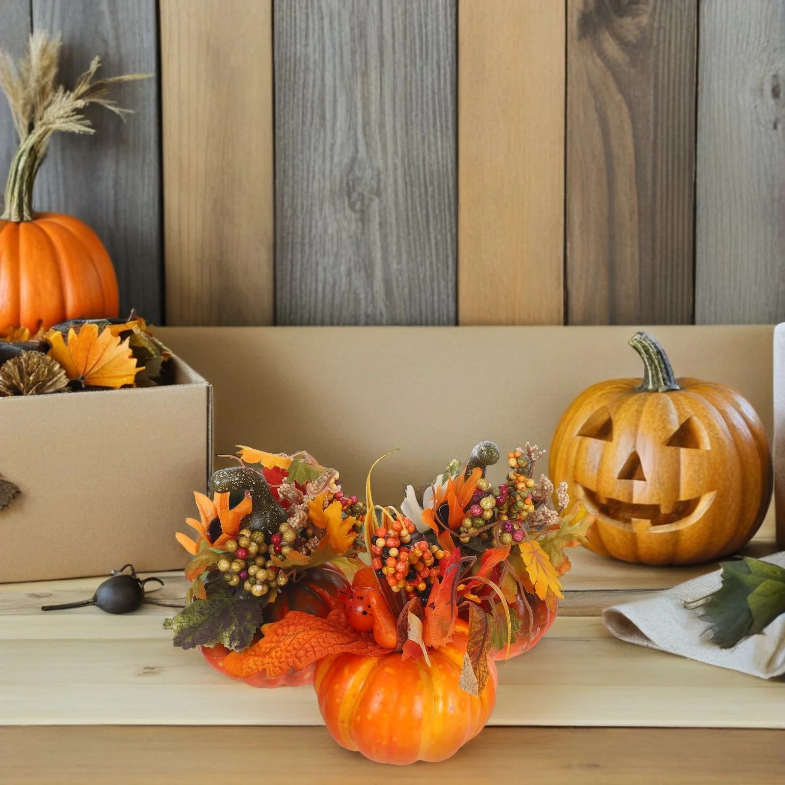 

3Pcs Autumn Artificial Pumpkin Maple Leaf Sunflower Decor Perfect for Home Seasonal Decoration Artificial Decor