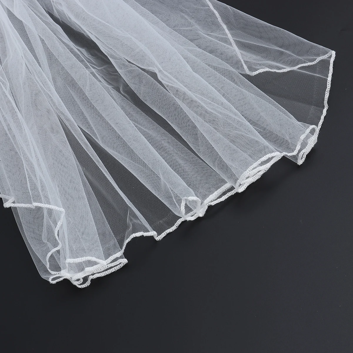 Elegante velo da sposa corto Veli da sposa in tulle con pettine e nastro per la fotografia della festa nuziale delle ragazze di fiori della sposa (Bianco)