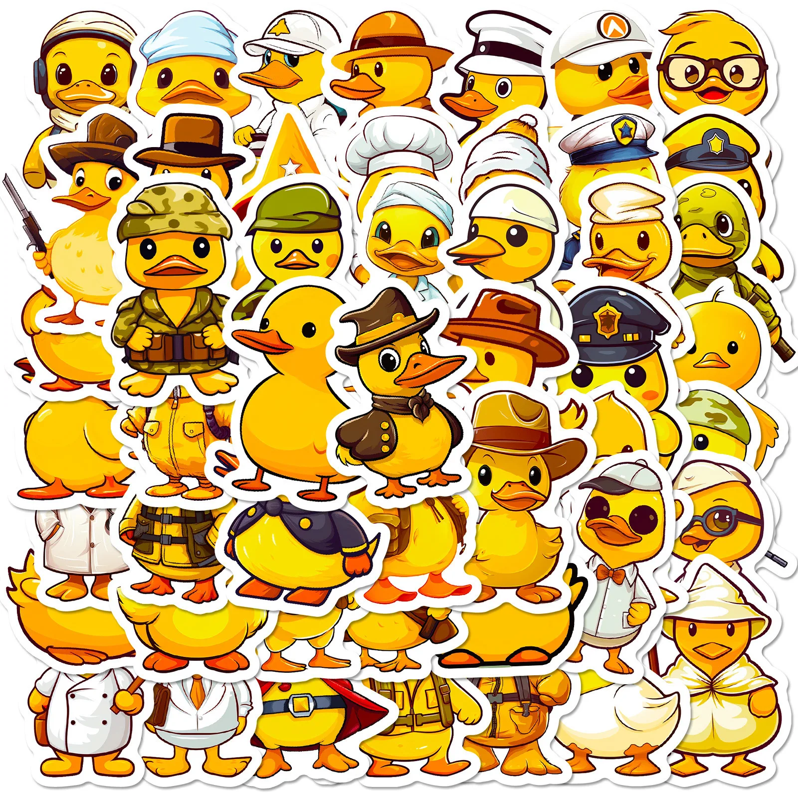 100pcs Cartoon Little Yellow Duck Graffiti Creative Cute Suitcase Skateboard Bicycle Waterproof Sticker