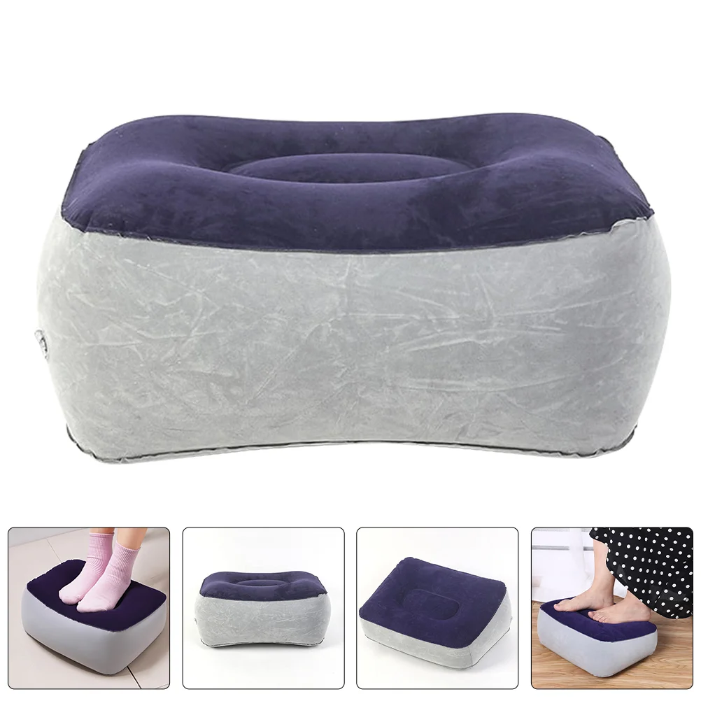 Inflatable Flocking Mats Pillow Leg Massage Travel Foot Rest Cushions Pvc Blow up Office