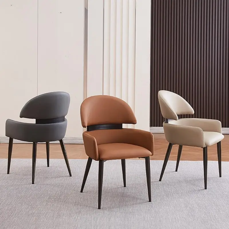 Minimalist Dining Chair for Home Use  High-end Enlarged Backrest Dining Table and Chair, t Light Luxury Hotel Comfortable Chair