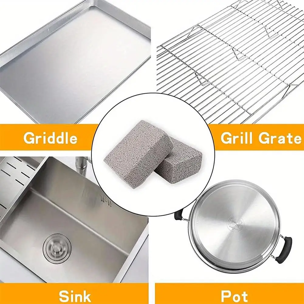 Grill Cleaning Brick - Durable Blade Brush for Easy Grill Cleaning - Great for Flat Top BBQ