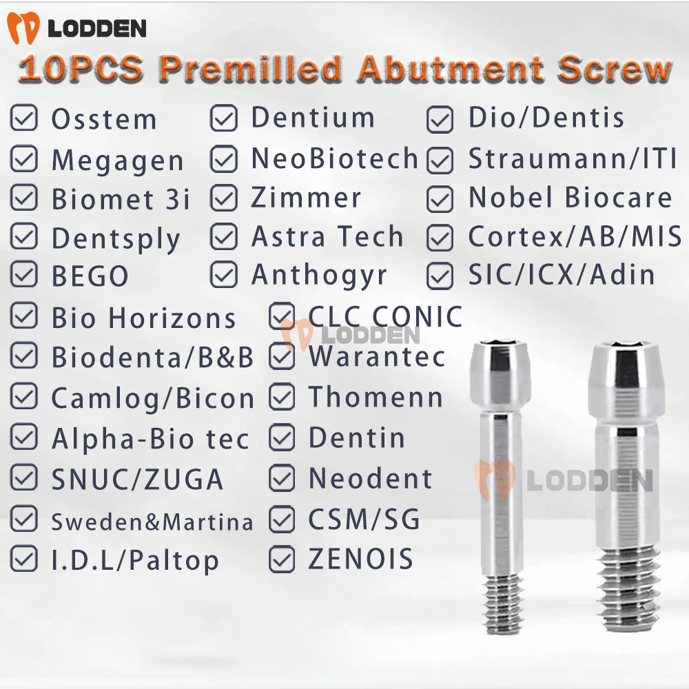 10PCS Tandheelkundige Abutment Schroef voor Osstem/Dentium/Megagen/DIO/NeoBiotech/Straumann/Nobel/Zimmer/Bio Horizons/Astra - afbeelding 2