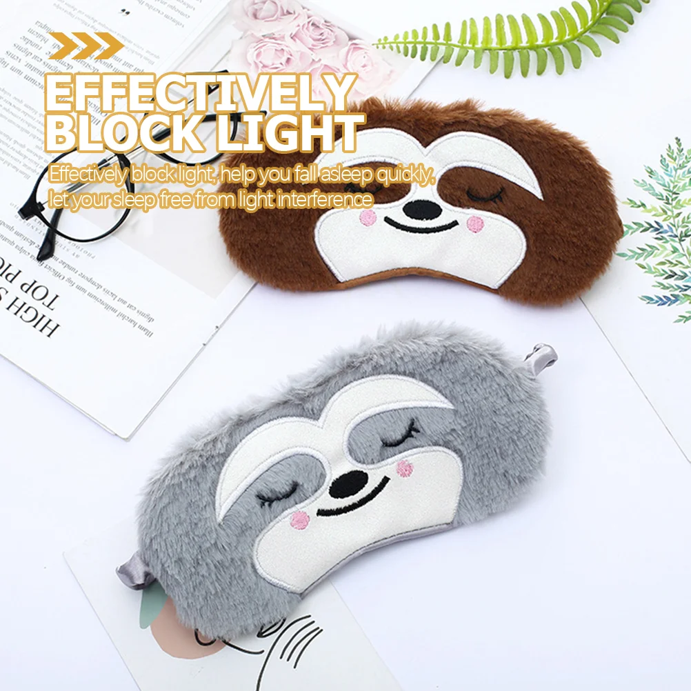 Cartoon Blindfold Sleep Mask Eye Eyes Cute Kids Sleeping for Plush Satin Cotton Masks Child