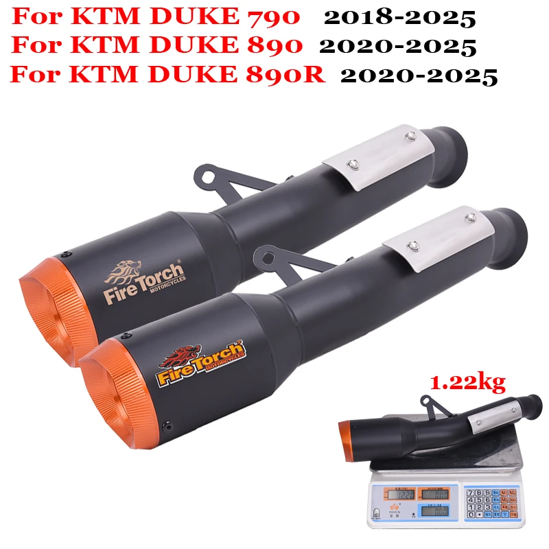 

Slip On For KTM DUKE 790 890 890R 2018 2019 2020 - 2025 Motorcycle Exhaust Escape System Middle Link Pipe Muffler No DB Killer