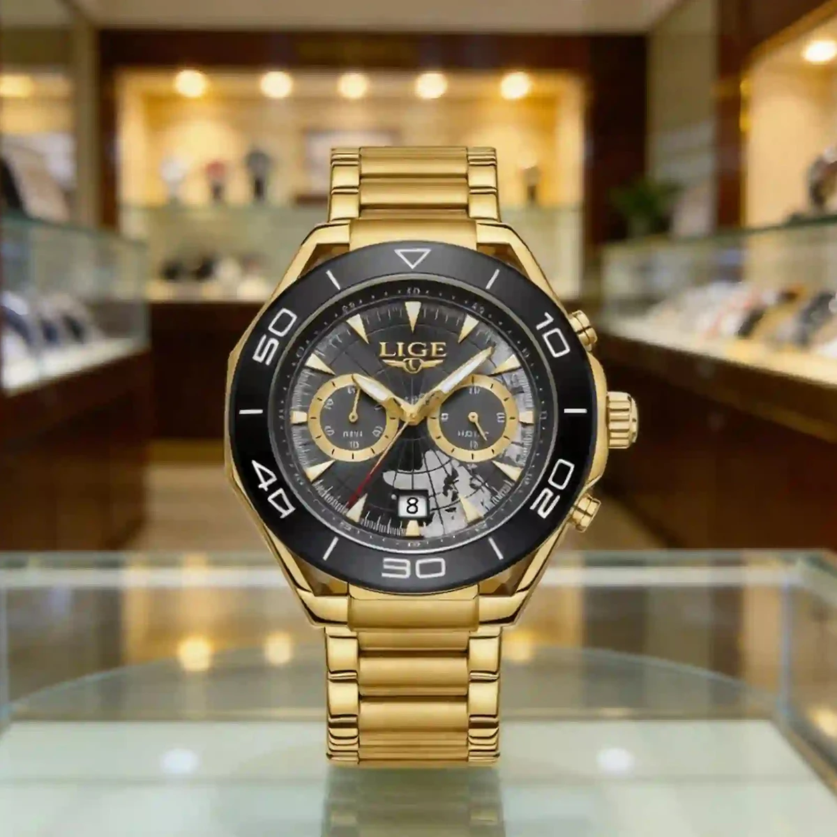 LIGE Luxury Quartz Watch Luminous Date Numbers Waterproof Men Wristwatch Stainless Steel Men's Male Watch Reloj Hombre