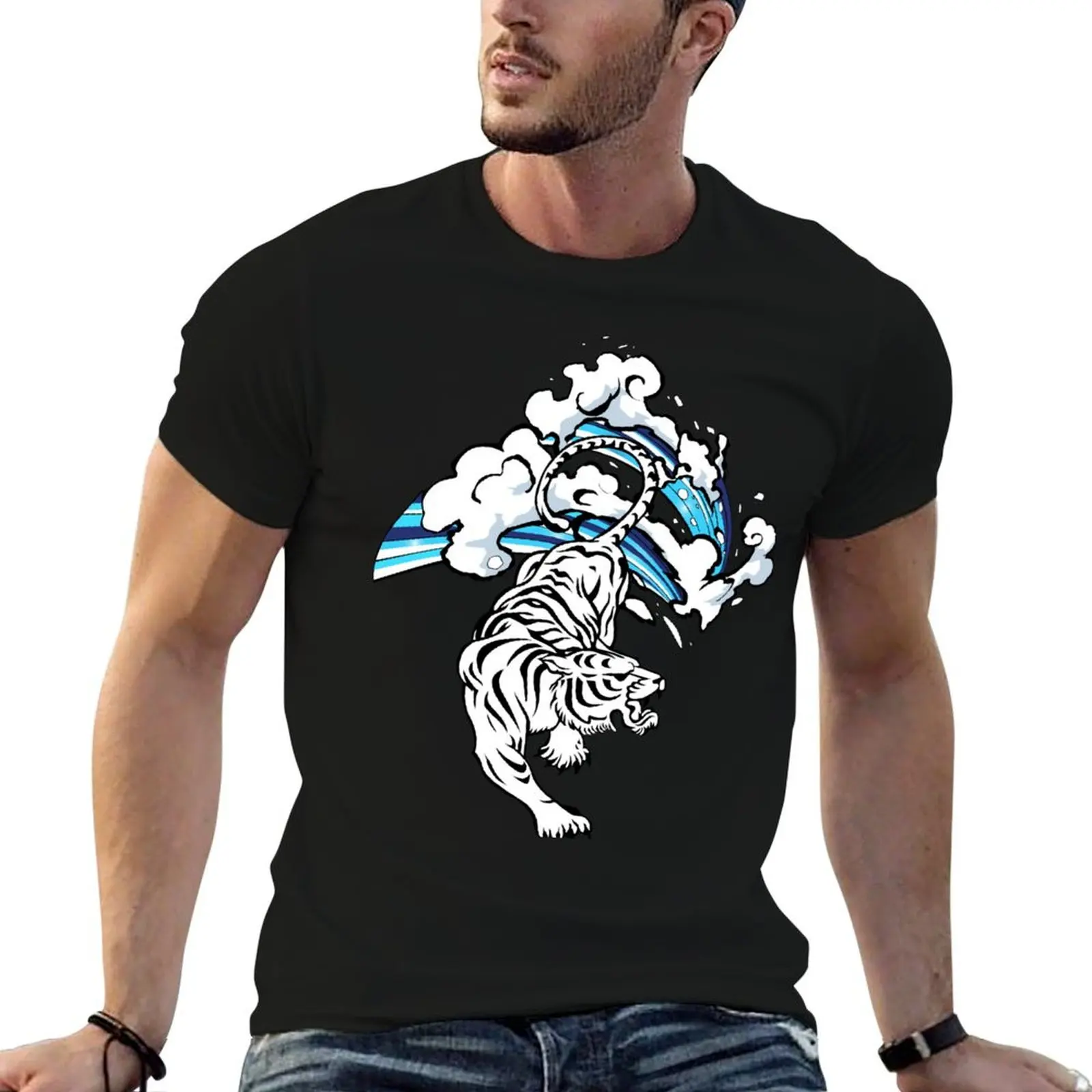 Camisa personalizada de algodón para hombre, camiseta Byakko Mizu, camiseta estampada
