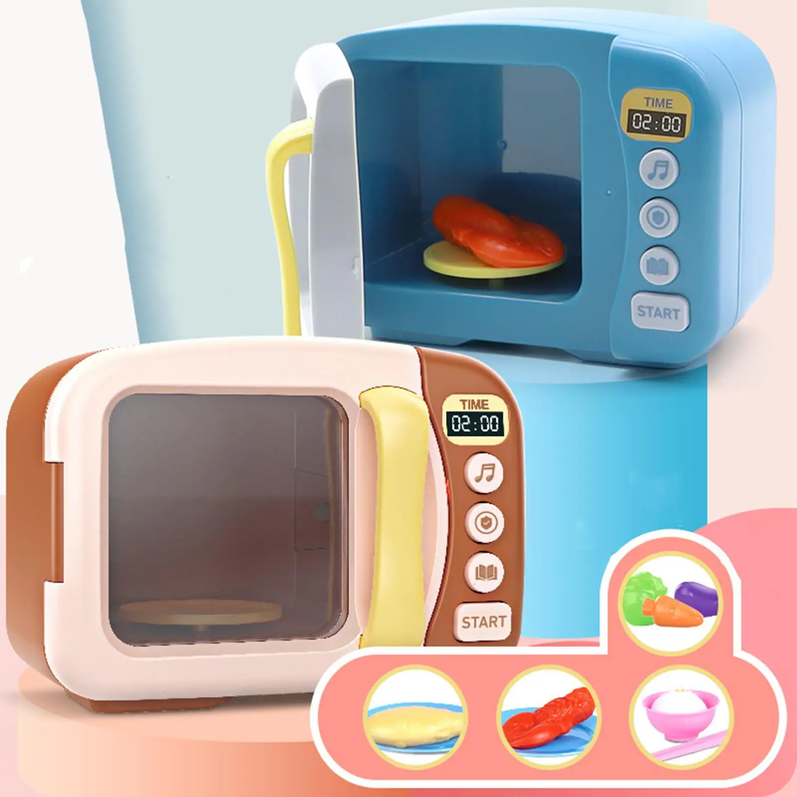 Kids Microwave Oven Toys with Lights and Sounds for Girls Boys Children Kids Coffee