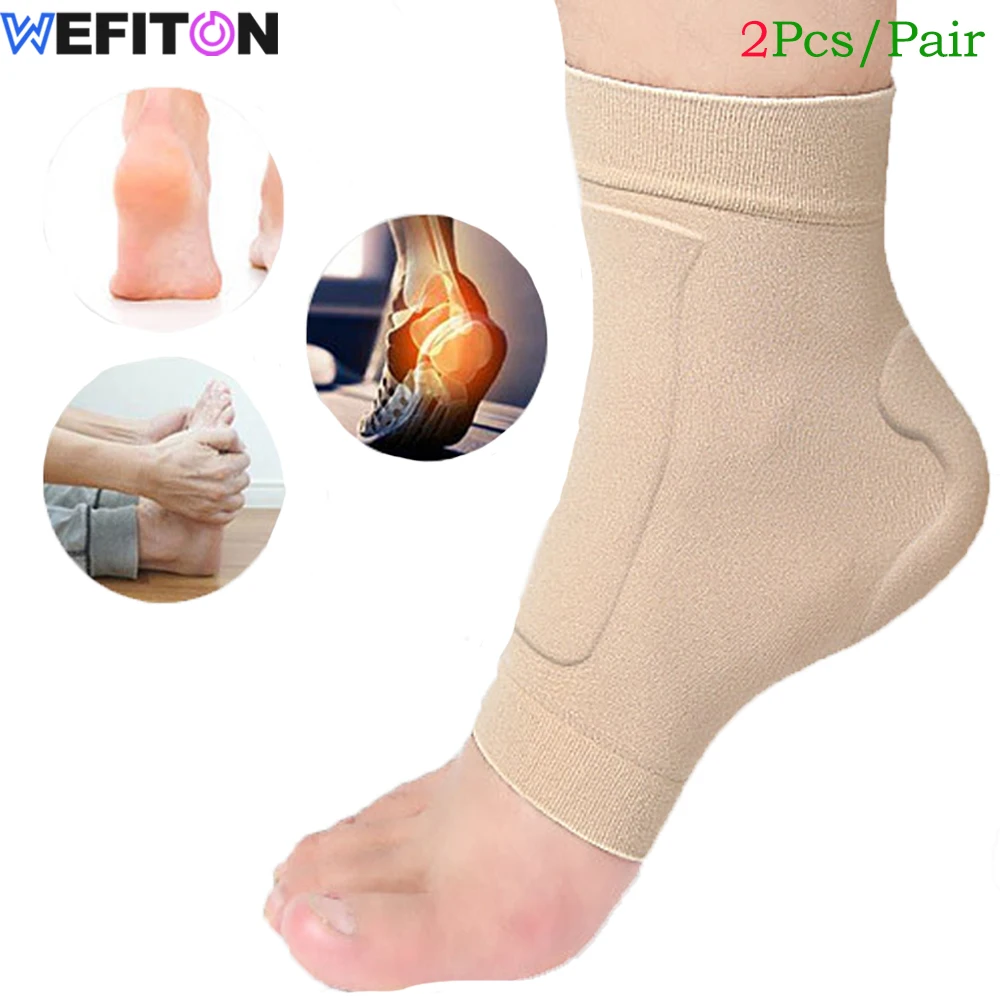 1 paire de manchons de coussin de Gel pour pare-chocs de botte, chaussettes de patin rembourrées pour la Protection des pieds du tendon d'achille (talon), morsure de dentelle, patinage, rouleau, Ski