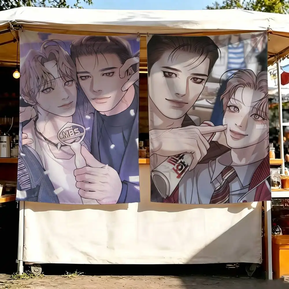 dramatic manhwa Pearl Boy Ignite the Dawn Flags Wall Hanging Background Art Banner for Bedroom Home Outdoor Decor
