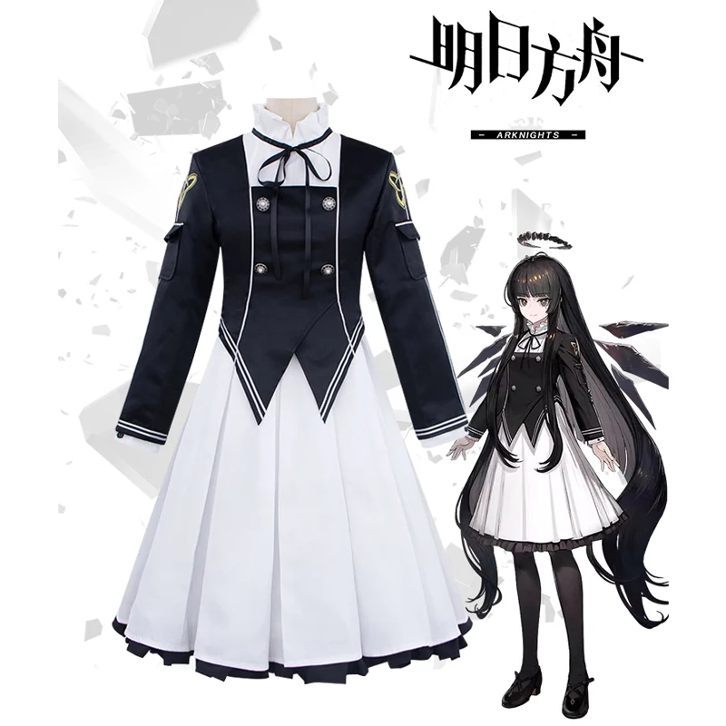 The Game Arknights cos Arturia Cosplay Virtuosa Cool black coat same dress  Costume Women suit