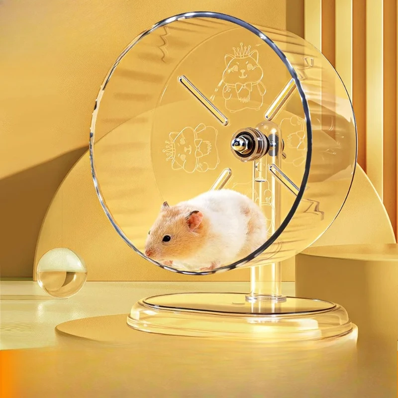 Geräuschloses Transparentes Hamster-Laufrad mit Bedrucktem Design Kleintierzubehör Geeignet für Zwergratten und Andere Haustiere – Detail 5