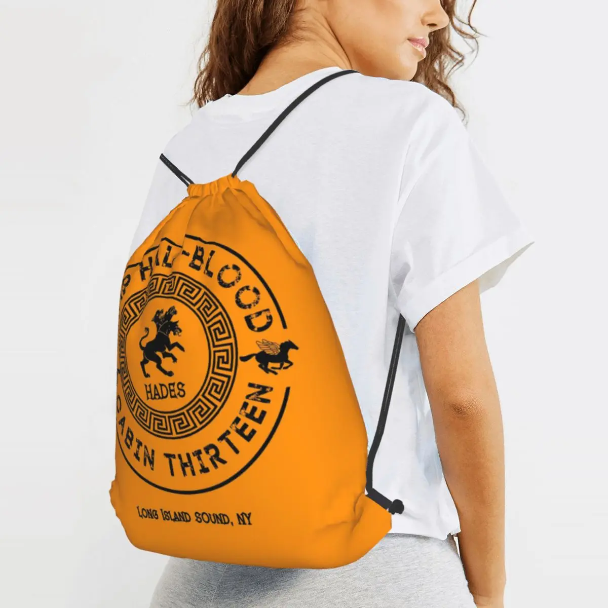 Cabin Thirteen Hades Percy Jackson - Camp Half-Blood Backpacks Casual Drawstring Bags Sports Bag Book Bags for Man Woman School