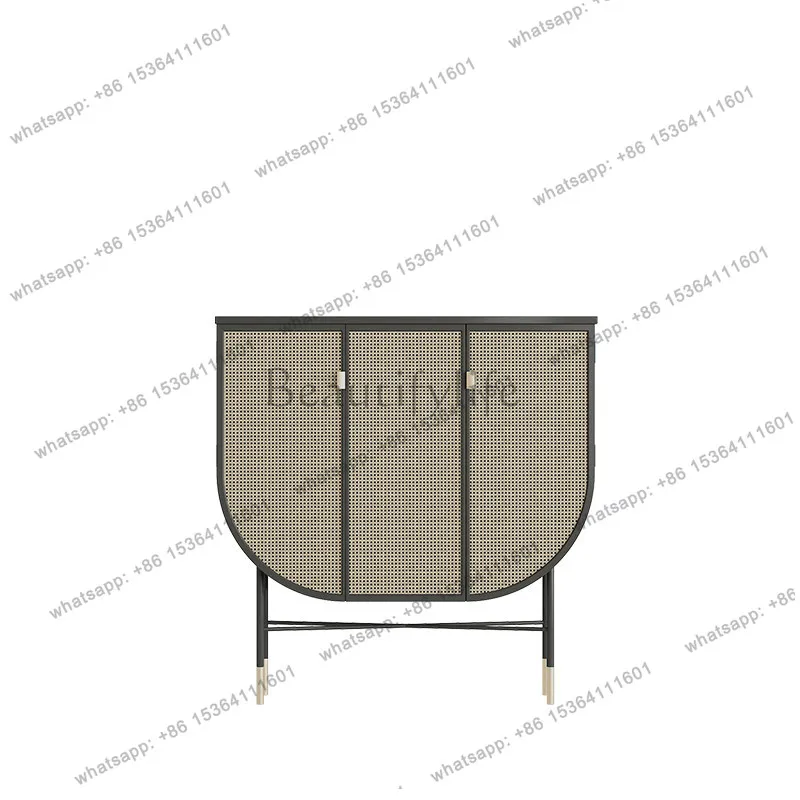 

Solid wood rattan entrance cabinet household modern decoration living room locker