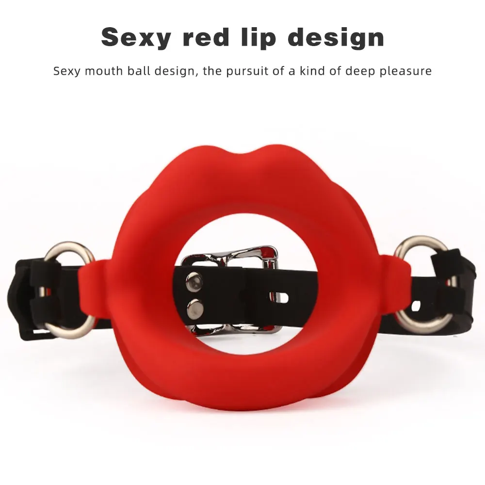 Siliconen Orale Fixatie Siliconen O Ring Mond Plug Open Gag Speelgoed voor Koppels Sex Shop Bdsm Bondage Terughoudendheid Lippen Vorm Seksspeeltjes