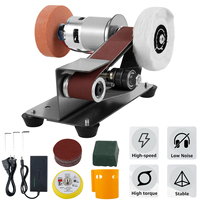 3in1 Mini Electric Belt Sander Table Grinder Motor 7-speed adjustment Belt Grinder for Fine Polishing Metal Jewelry Cutter