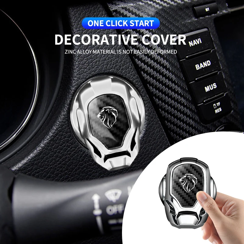 Car One-Key Start Button Protection Cover Wear-resistant Flip-Top For Peugeot 206 307 308 3008 207 208 407 508 2008 5008 107