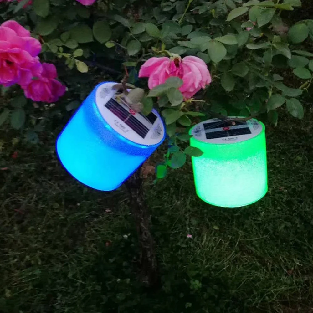 Portable Rechargeable Foldable Solar Mosquito Lamp - Outdoor Camping Tent LED Inflatable Lamp For Emergency Lighting