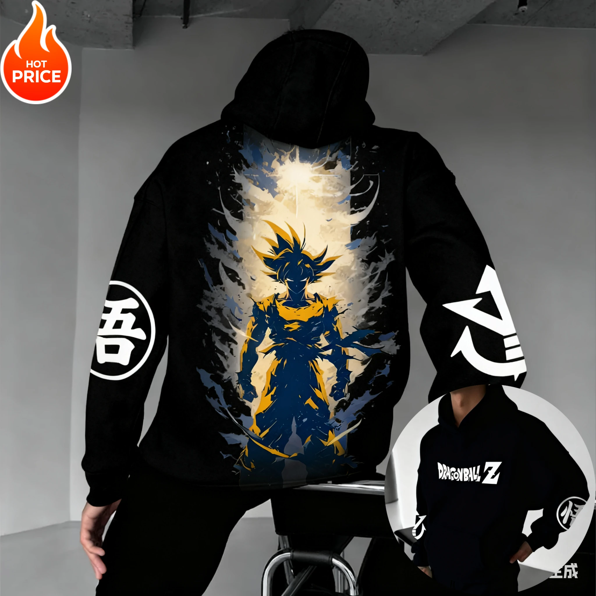 سون جوكو لعبة دراغون بول سايان هاراجوكو ملابس الشارع الخريف الرجال خمر هوديي الشتاء النساء المتضخم مقنعين البلوز طويلة الأكمام #4