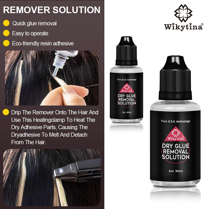 

UV V Light Hair Extension UV Glue Kit with Invisible Natural Hair Glue and Easy to Operate Dry Glue Removal Solution