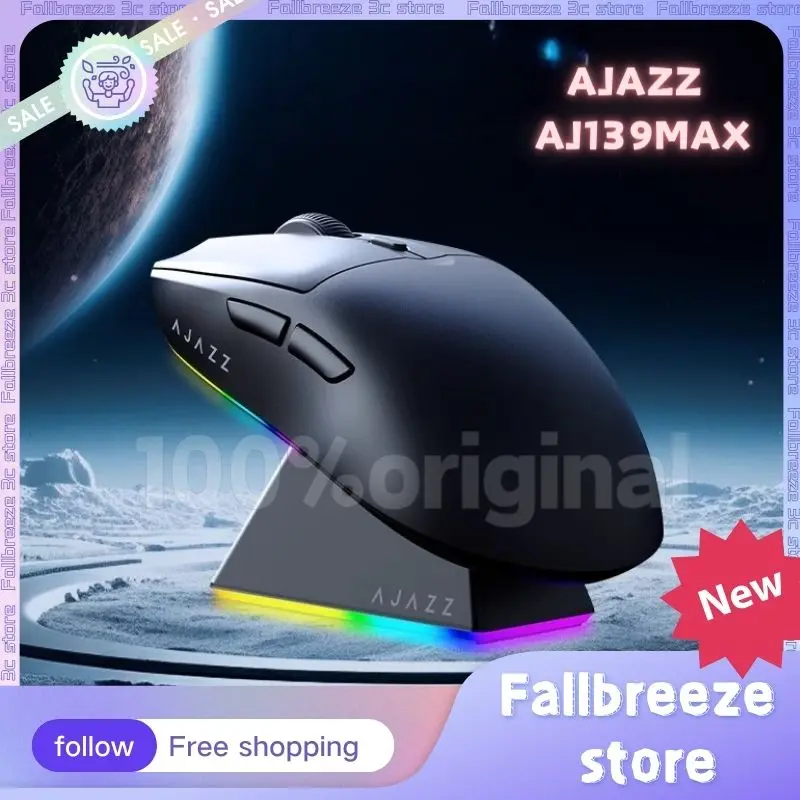 

Ajazz AJ139MAX 2.4G 3Mode Wireless Mouse Gaming Mouse Lightweight PAW3395 White Endurance Low Latency Office aj139 Gamer Mouse