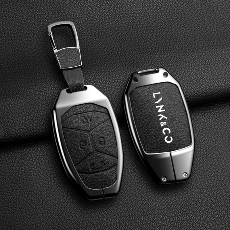 High Quality Zinc Alloy Leather Car Key Case Cover Shell For LYNK CO 05 09 01 06 Auto Protector Interior Keychain Accessories