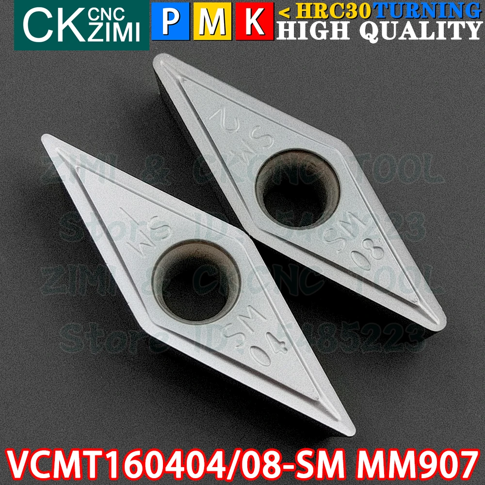 VCMT160404-SM MM907 VCMT160408-SM MM907 Carbide Inserts External Internal Turning Inserts Tools VCMT CNC Metal Lathe Cutter Tool