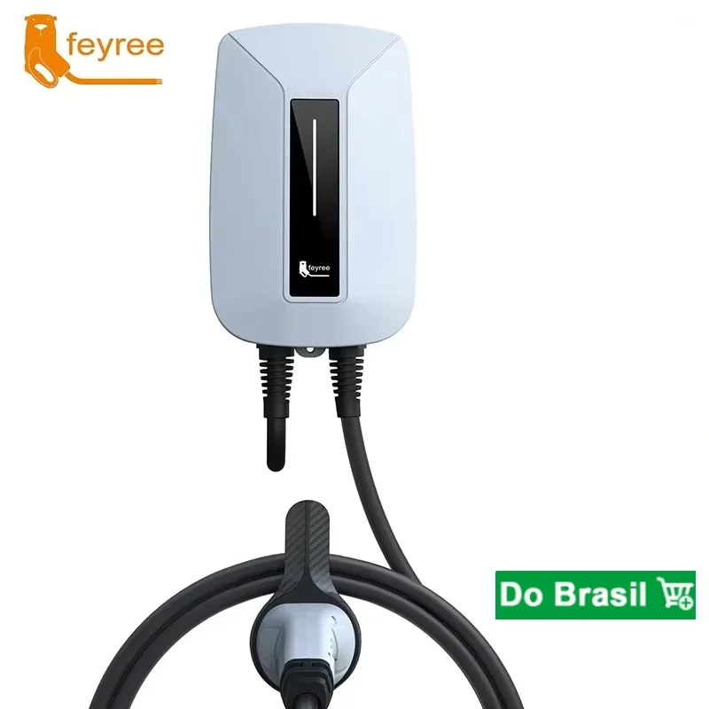 feyree EVSE Wallbox EV Charger Type2 32A 7KW 1 Phase IEC62196-2 Plug  Electric Vehicle Charging Station Car Charger 5m Cable