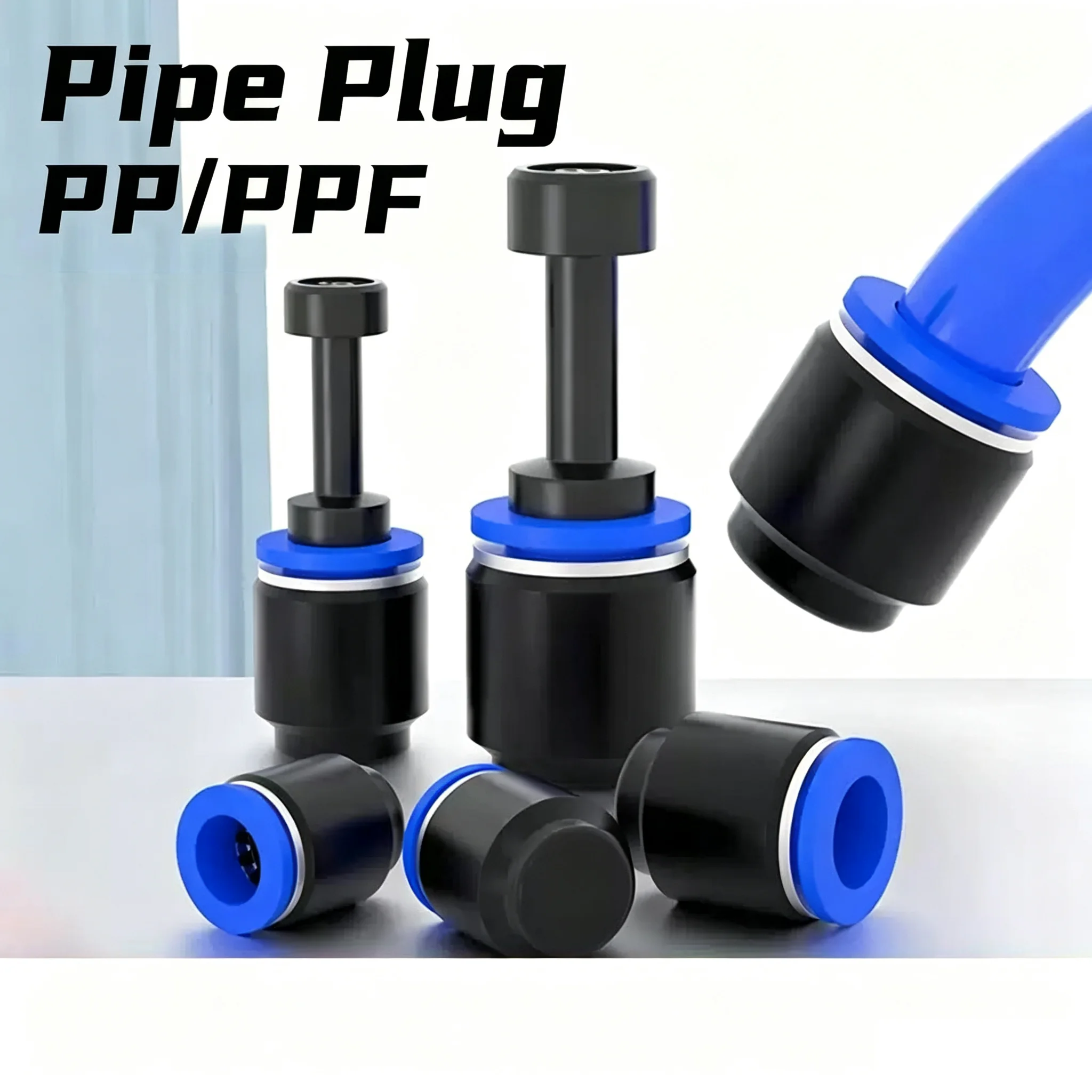 5PCS Pneumatic Connector Plug Pipe Cap Set Plastic PPF Sizes 4mm to 14mm Air Hose Sealing Caps Prevent Air Leakage