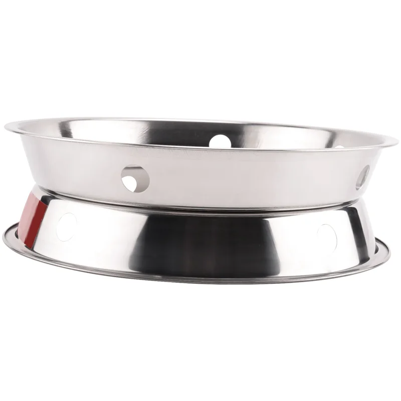 

B28C-4PCS Stainless Steel Wok Ring Metallic Round Bottom Wok Rack 10.43X11.8Inch Universal Size Inch For Gas Stove Fry Pans