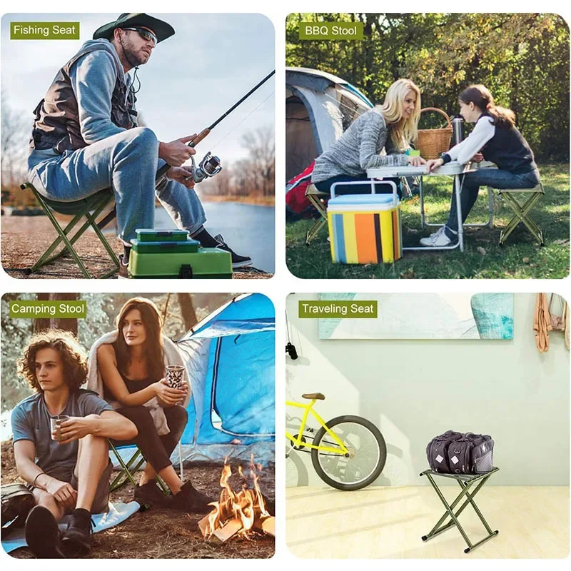 Super Strong Portable Folding Stool Camping Stool Duty Outdoor Folding Chair Hold Up 450LBS forHiking Fishing camping traveling