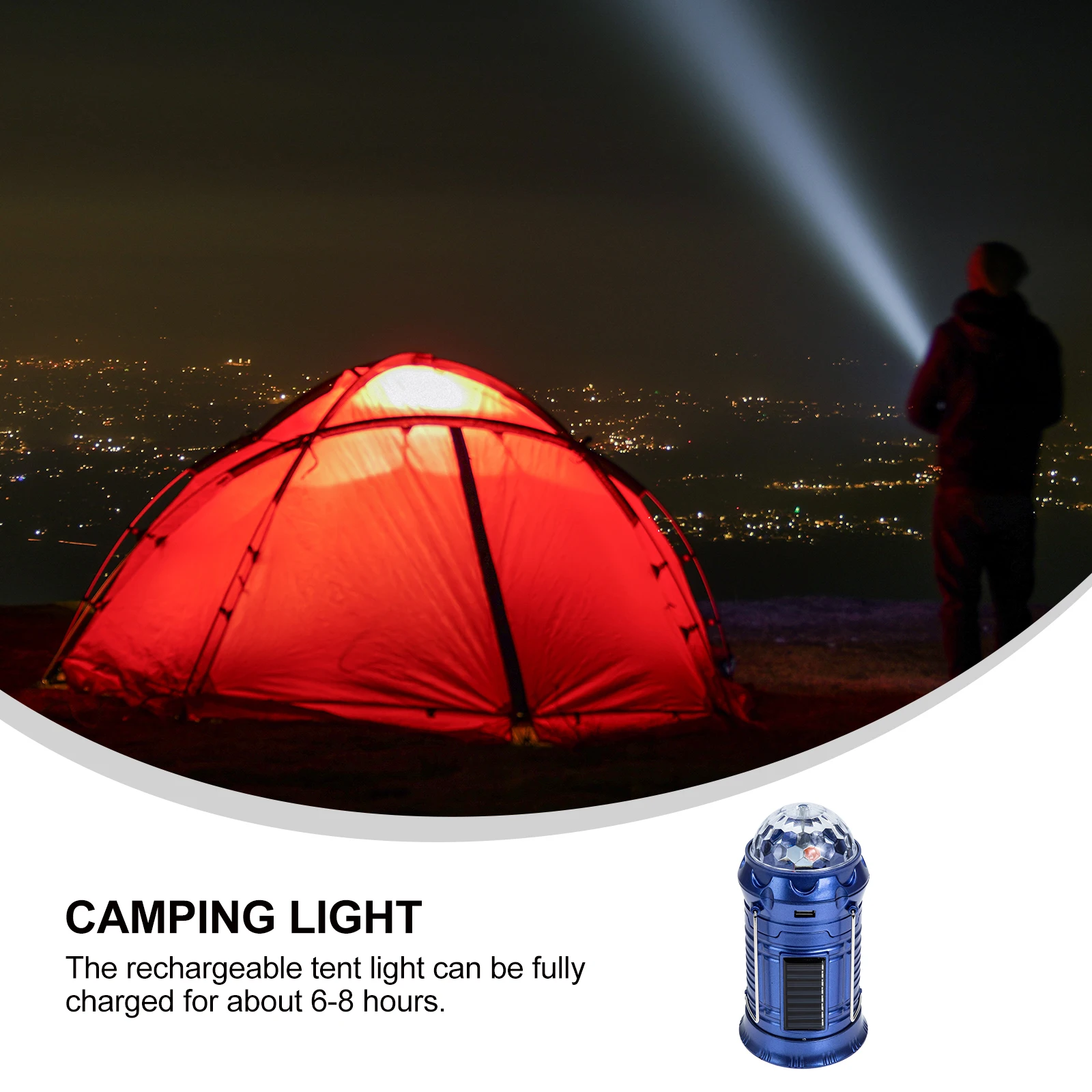 

Solar Camping Lantern LED Tent Light Fan Rechargeable Portable Outdoor Lights for Hiking Emergency High Conversion Rate Panel