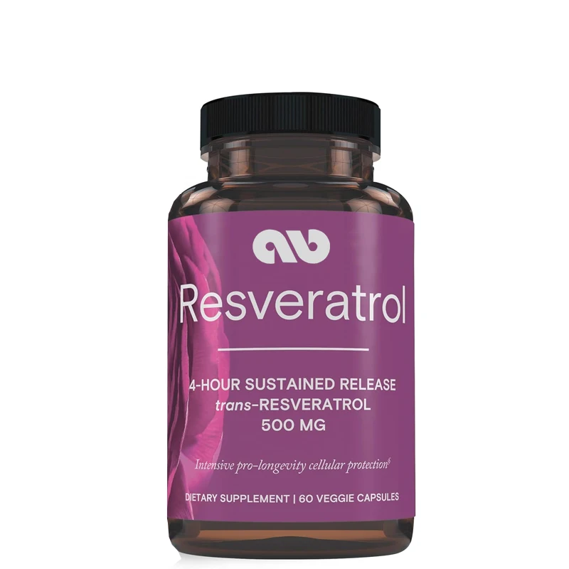 Resveratrol 500 mg, suplement przeciwutleniający zdrowia serca i komórek, wspomaga zdrowe starzenie się i układ odpornościowy, 60 kapsułek