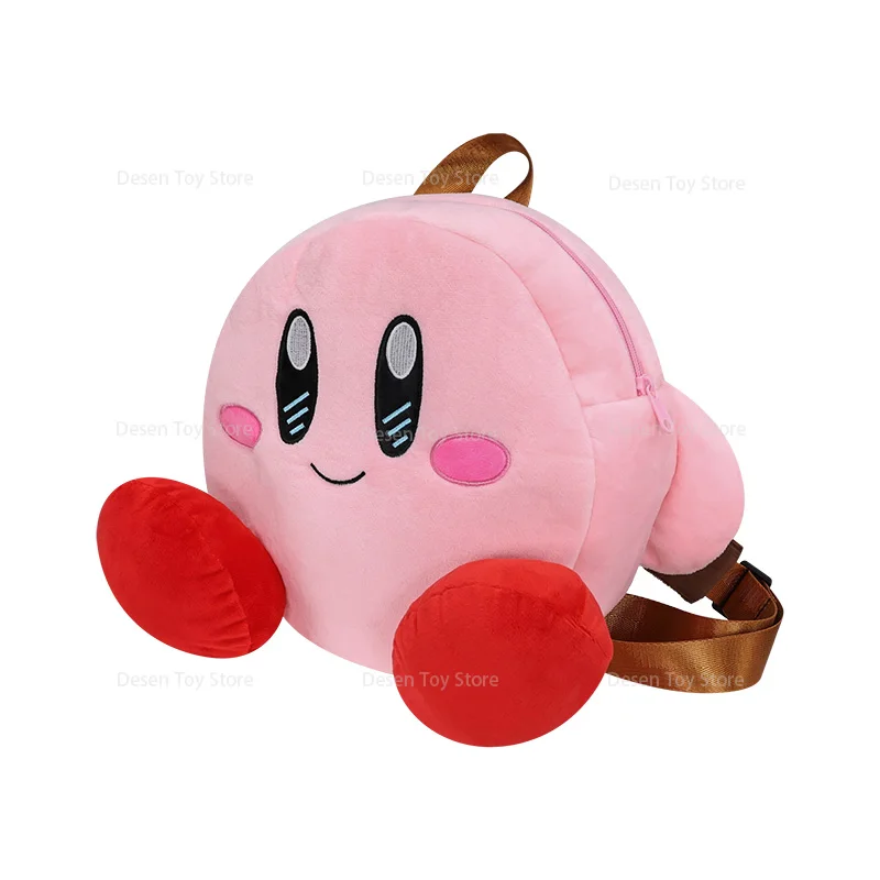 Kirby Anime Plush Schoolbag para Adultos, Mochila Kawaii, Estrela, Natal, Presentes de Aniversário, Brinquedo, 36x26x29cm