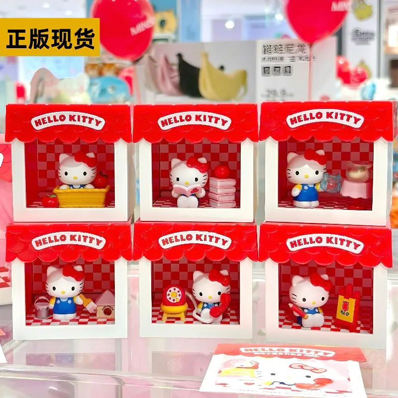 

Sanrio Hello Kitty Blind Box Toys Micro Room Scene House Cute KT Cat Anime Figure Doll Toys Collect Ornaments