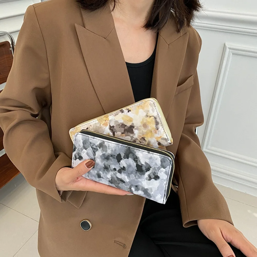 Cloud Pattern PU Leather Women's Clutch Wallet Multi-Purpose Fashionable Travel Money Bag Urban Simple Style Daily Match